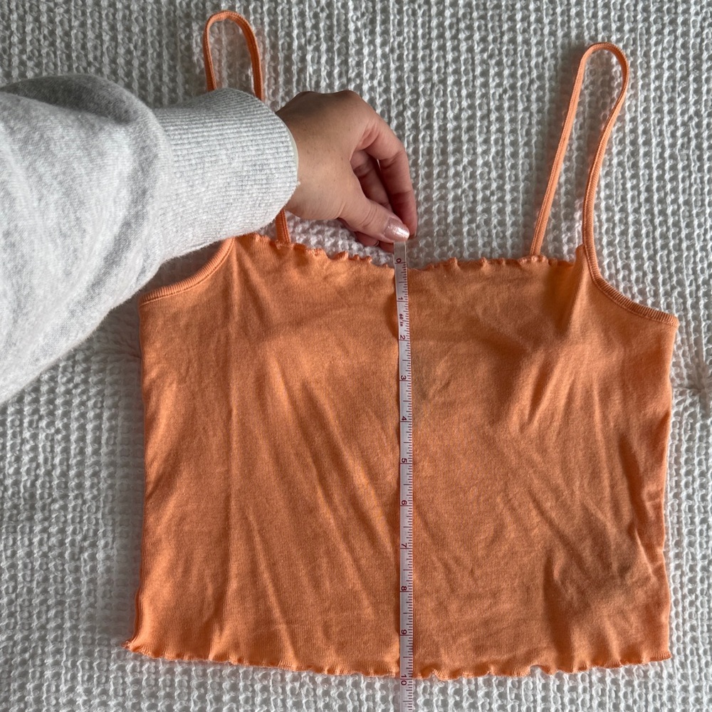 H&M Divided Orange Ruffled Tank Top Size Small - Picture 6 of 8